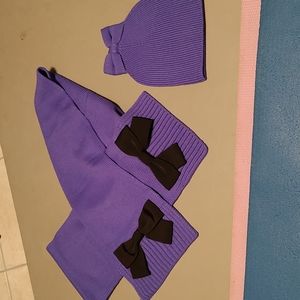 Kate Spade knit bow hat scarf set